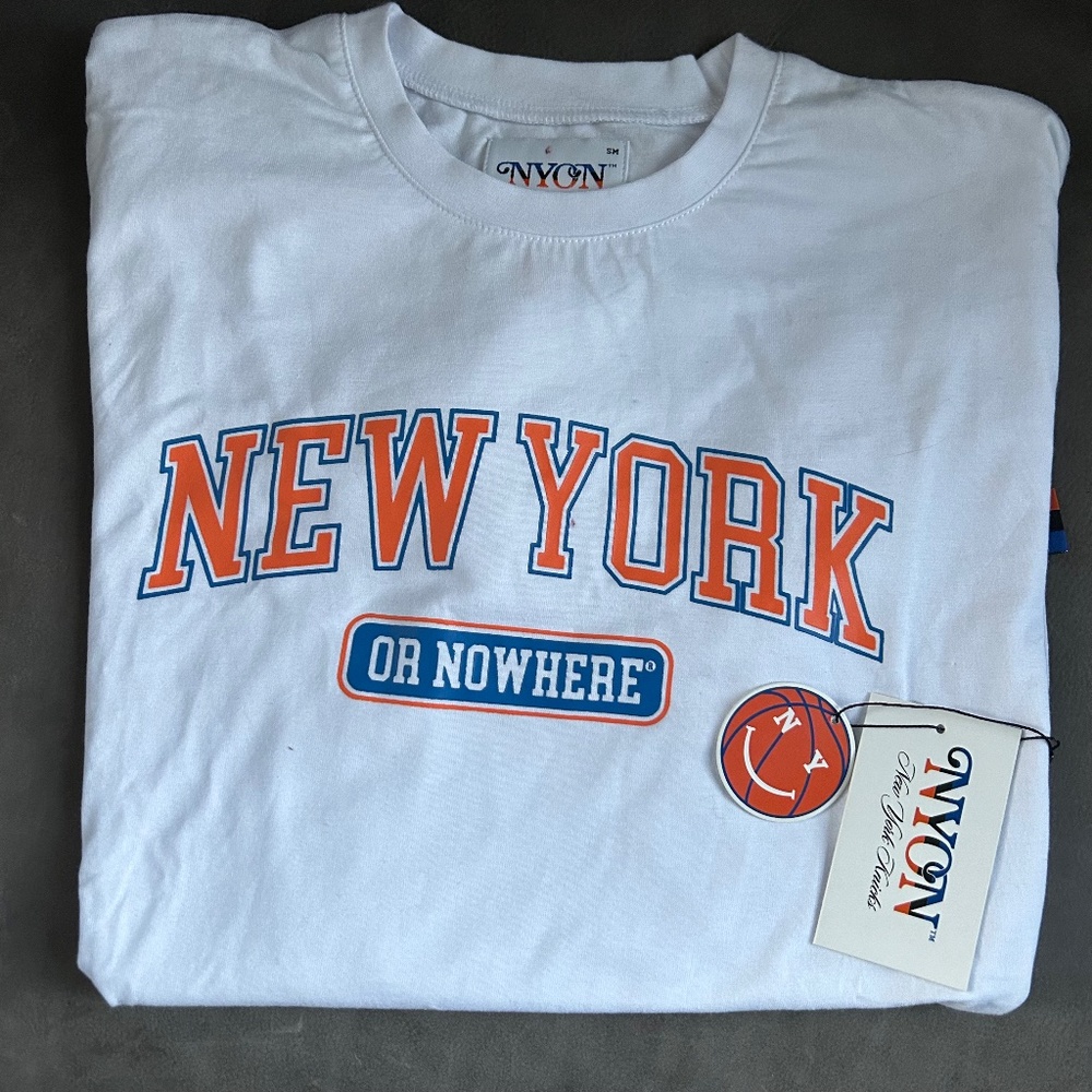 New York Or Nowhere NYON x NY Knicks Signature White T-Shirt-Small-NWT
